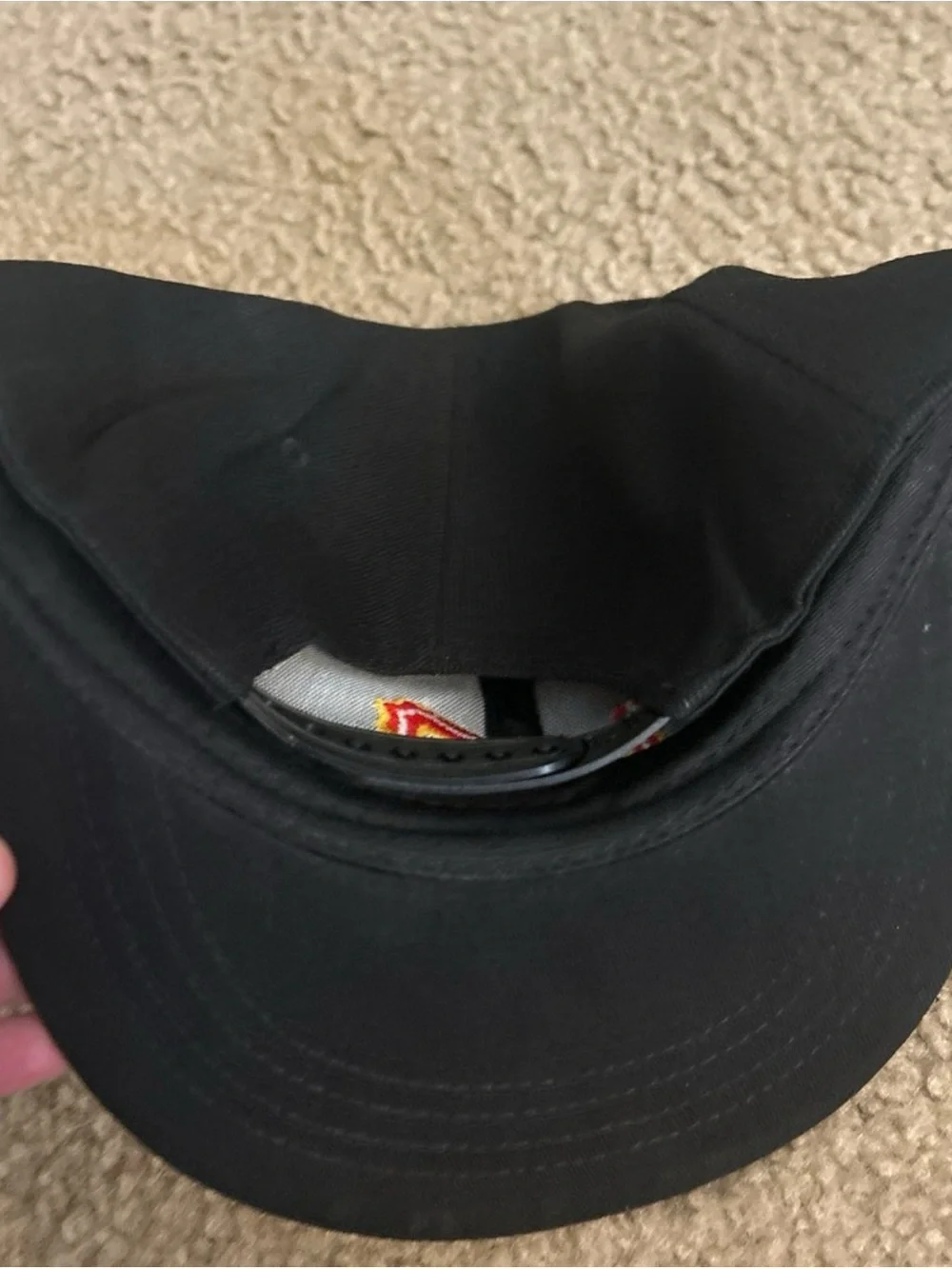 Black Baseball Cap with KC Red-Yellow Patch